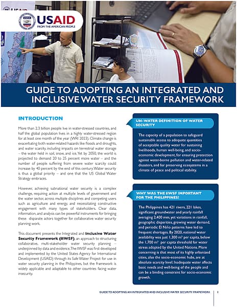Guide to Adopting an Intergrated and Inclusive Water Security Framework