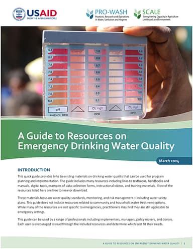 A Guide to Resources on Emergency Drinking Water Quality