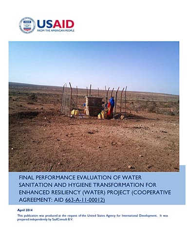 Final Performance Evaluation of Water Sanitation and Hygiene Transformation for Enhanced Resiliency (WaTER) Project